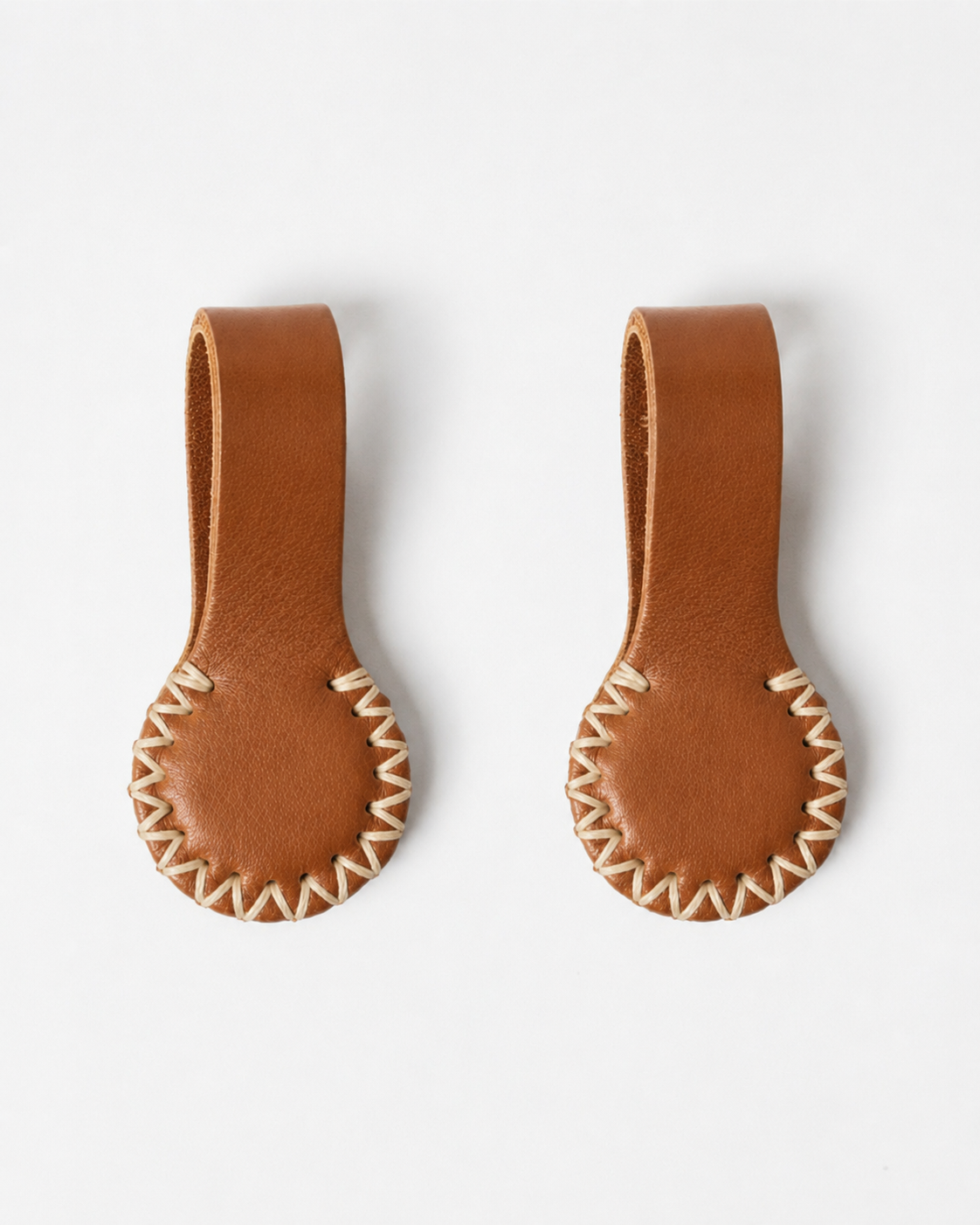 The Stella Clip - Charlie Brown - Toffee with Cream Stitching (2 pieces)
