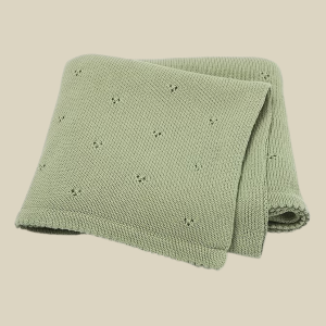 My Everyday Knitted Baby Blanket - Sage