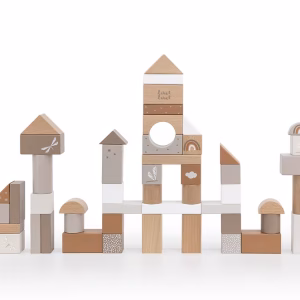 Wooden blocks (50 Pieces) - Nougat