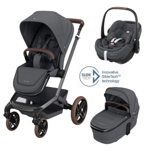 Maxi-Cosi Fame Travel System- Fame Stroller + Pebble 360 Pro Car Seat + Fame Carrycot - Twillic Graphite
