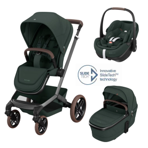 Maxi-Cosi Fame Travel System- Fame Stroller + Pebble 360 Pro Car Seat + Fame Carrycot - Twillic Green