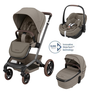 Maxi-Cosi Fame Travel System- Fame Stroller + Pebble 360 Pro Car Seat + Fame Carrycot - Twillic Truffle