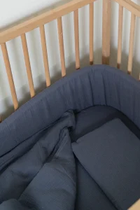 Airforce Blue Muslin Cot Duvet (Lead Time)