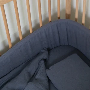 Airforce Blue Muslin Cot Duvet (Lead Time)
