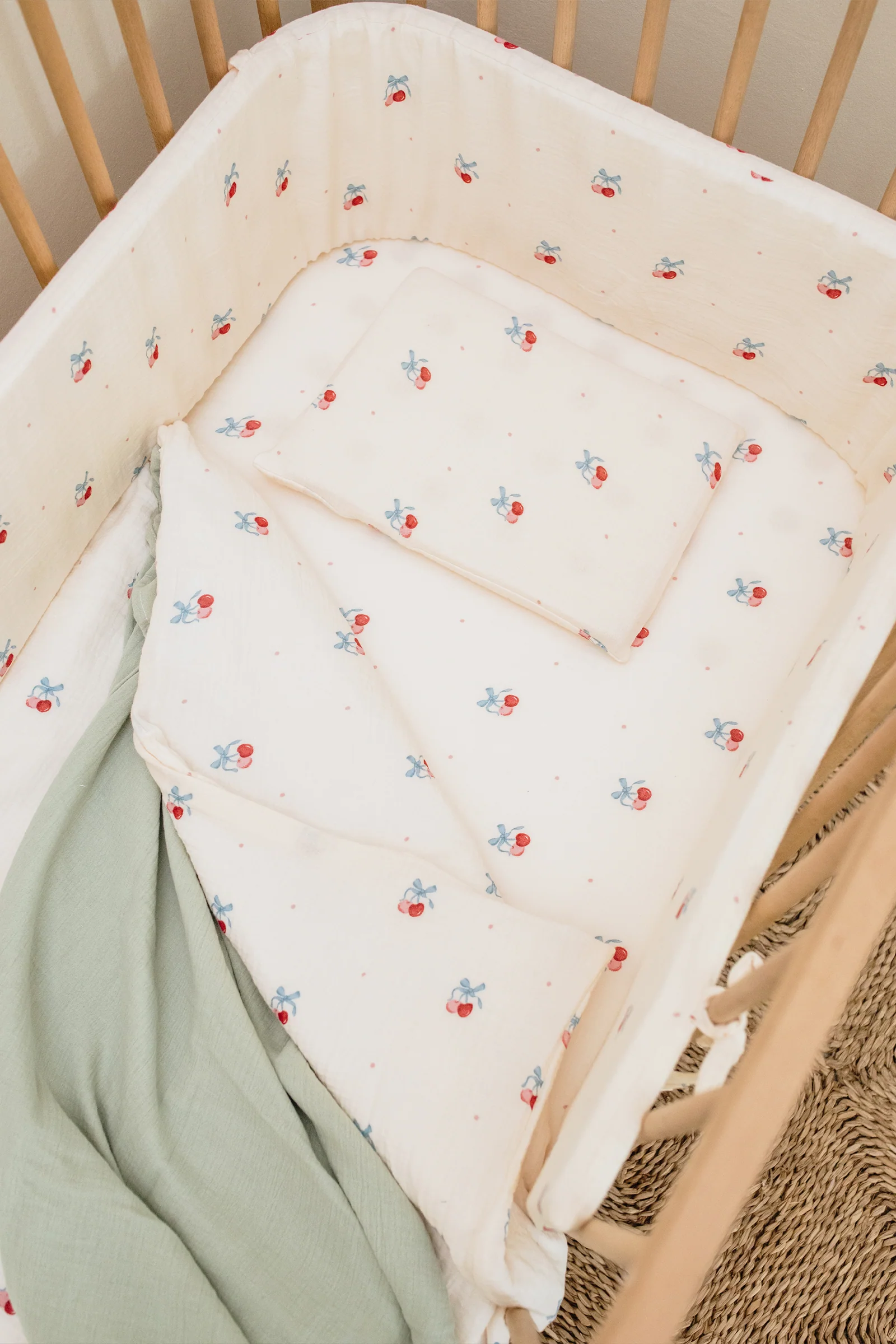 Cherry Muslin Cot Duvet (Lead Time) - Image 2