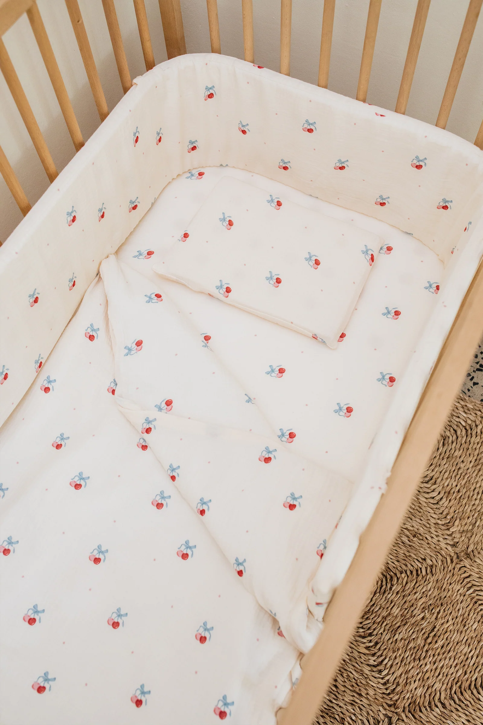 Cherry Muslin Cot Duvet (Lead Time)