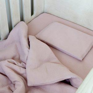 Dusty Pink Muslin Cot Duvet (Lead Time)