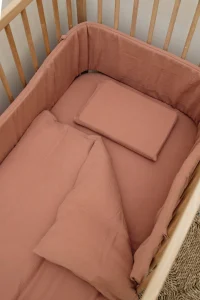 Dusty Rose Muslin Cot Duvet (Lead Time)