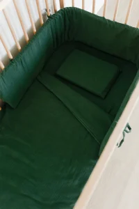 Forest Green Muslin Cot Duvet (Lead Time)