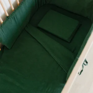Forest Green Muslin Cot Duvet (Lead Time)