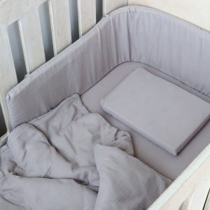 Grey Muslin Cot Duvet (Lead Time)