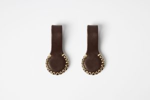 The Stella Clip - Constantia Mocha – Chocolate with Cream Stitching (2 pieces)