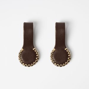 The Stella Clip - Constantia Mocha – Chocolate with Cream Stitching (2 pieces)